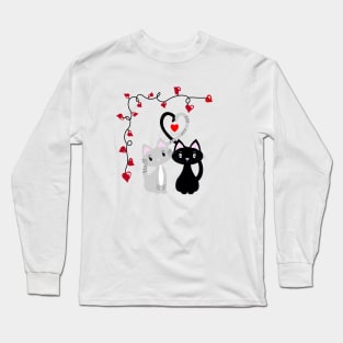 CATS IN LOVE Kittens and Hearts Long Sleeve T-Shirt